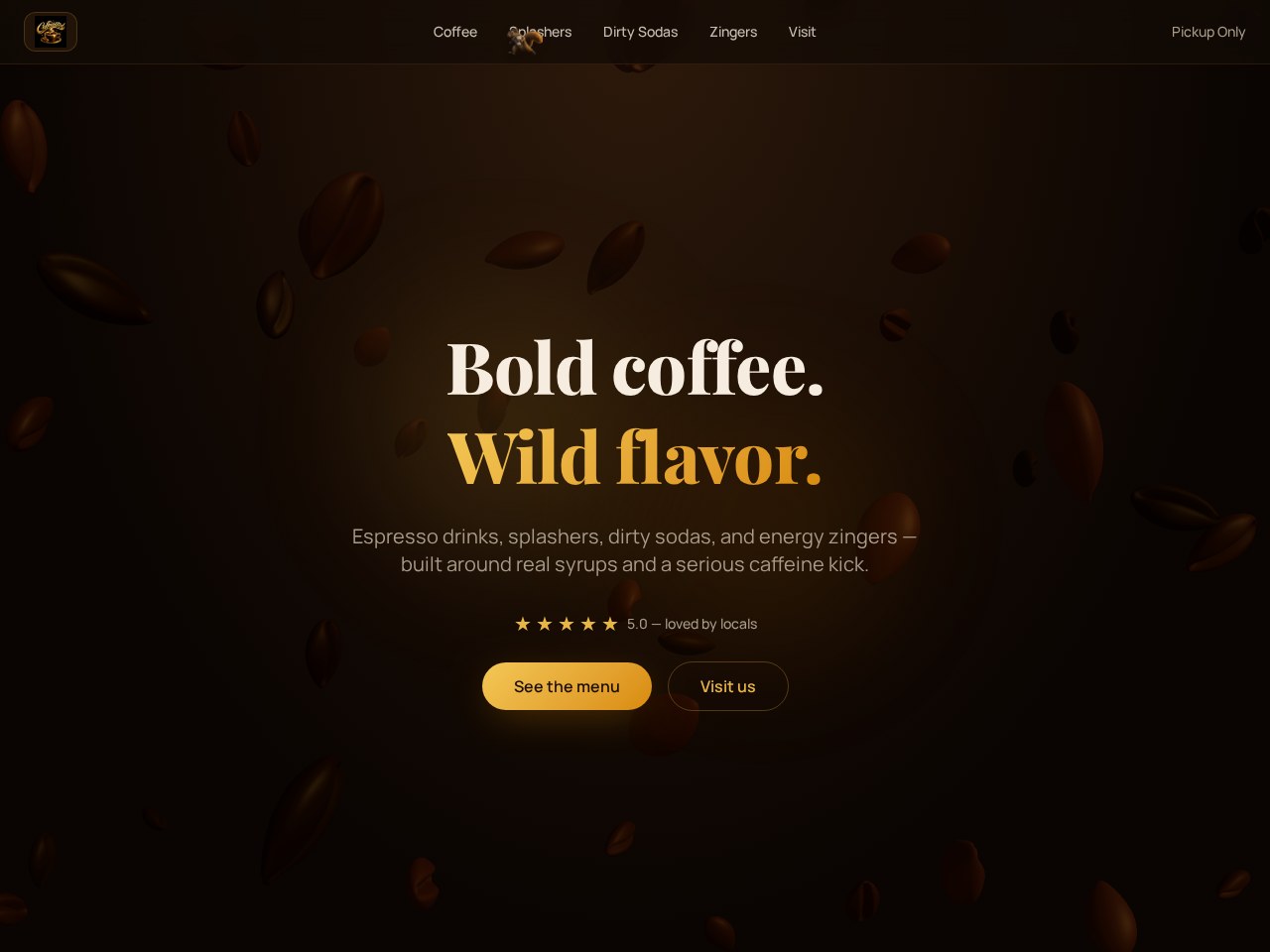 Caffeinated website built by Webando